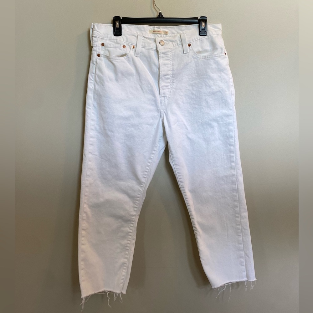 White Frayed Hem Jeans